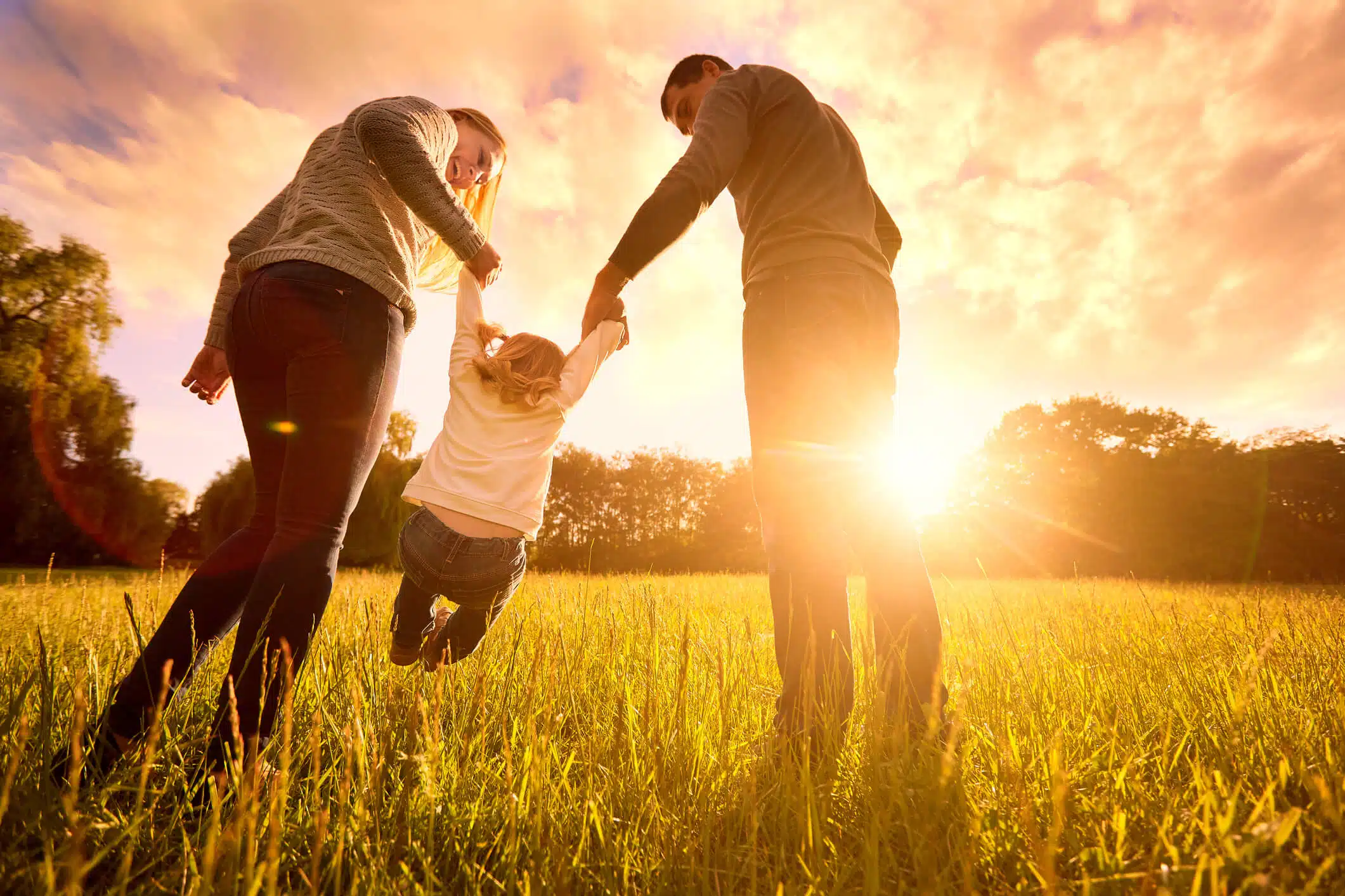 foster family in a park