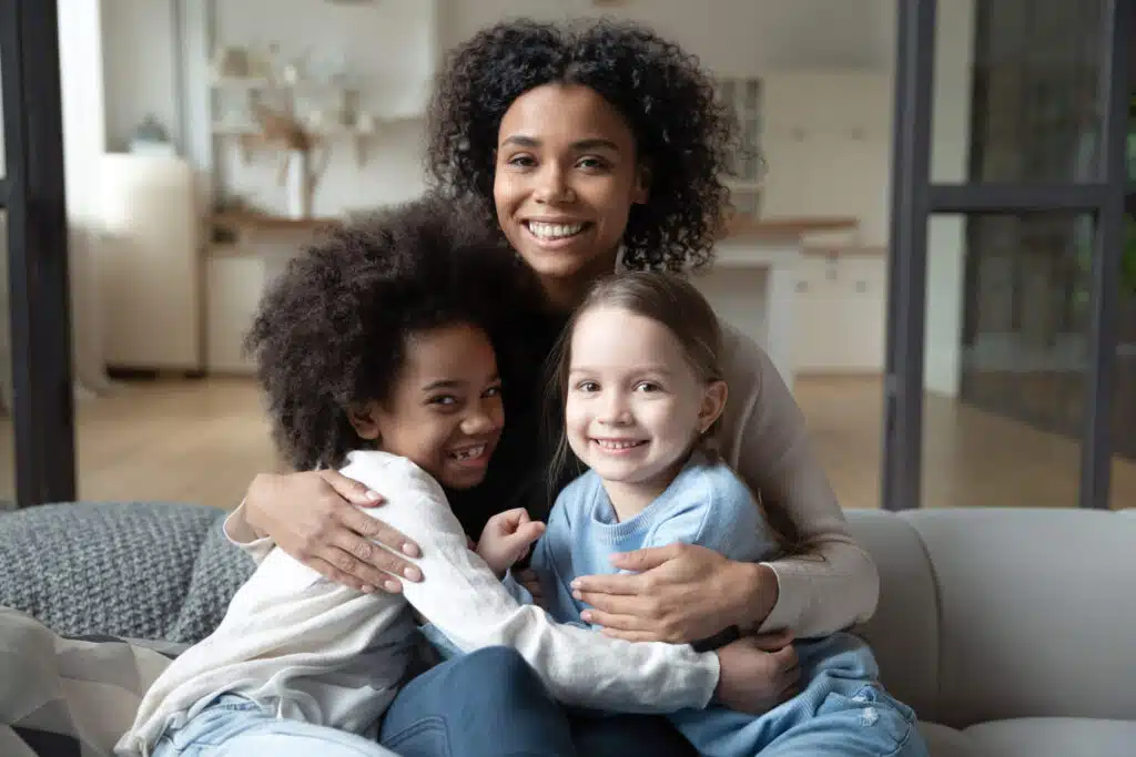 Hertfordshire foster parent with two children