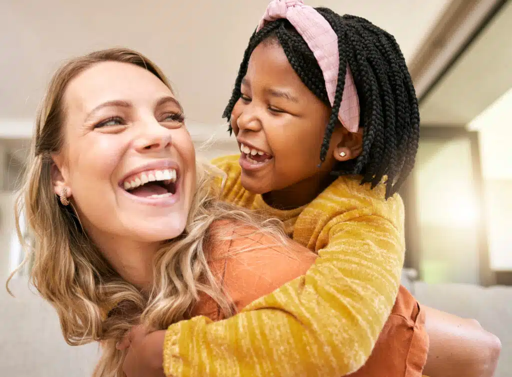 happy foster parent and foster child in cheltenham